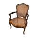 Solid walnut office chair seat and backrest caned Louis XV style