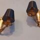 Pair of wall lamps double year 50 in bronze neo-classical style signed Petitot