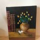 Small oil painting on canvas still life bouquet of flowers