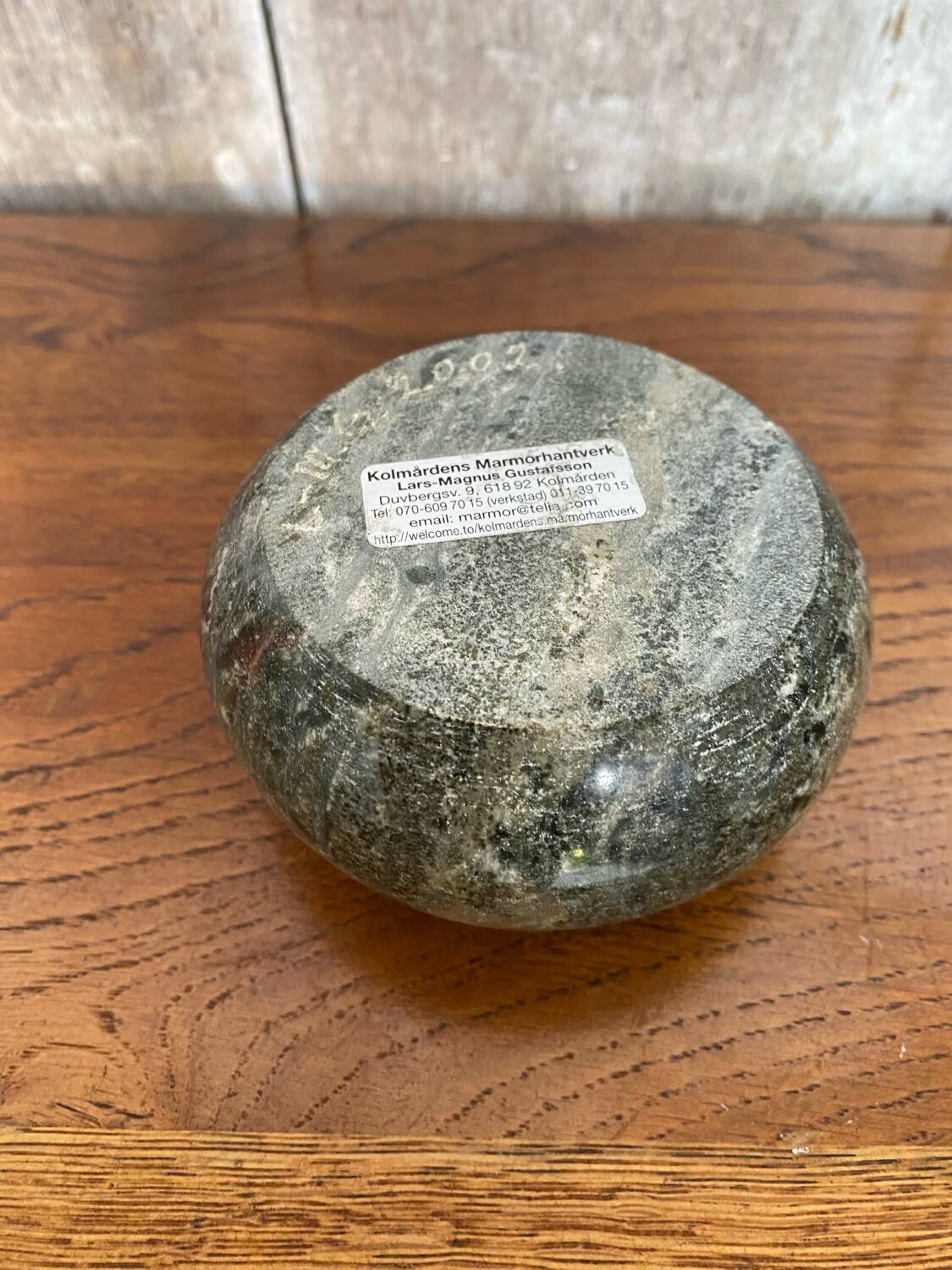 Antique Polished Marble Votive Candle Holder Round Circa 1980 Vintage