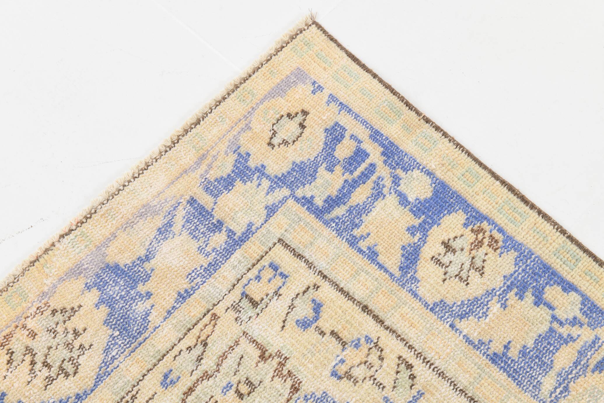 5x8 Rug For Living Room Yellow Blue Vintage Rug, 170x253Cm