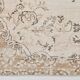 Rare tapis vintage fait main tons rose poudré et beige, motifs floraux