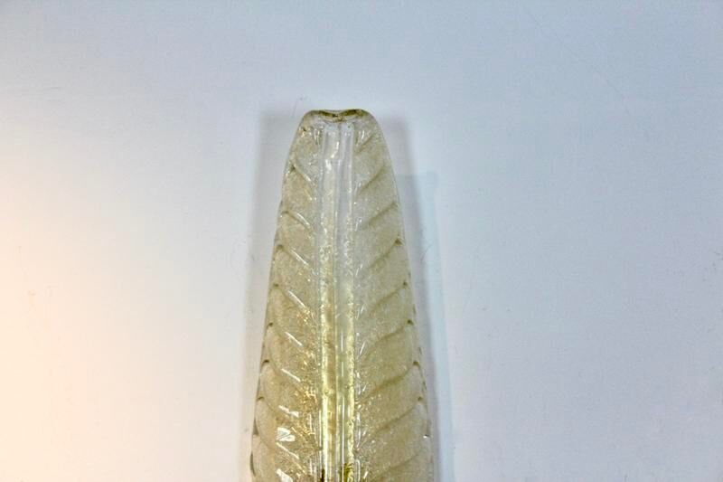 Pair of 24-carat gold flaked glass leaf appliques