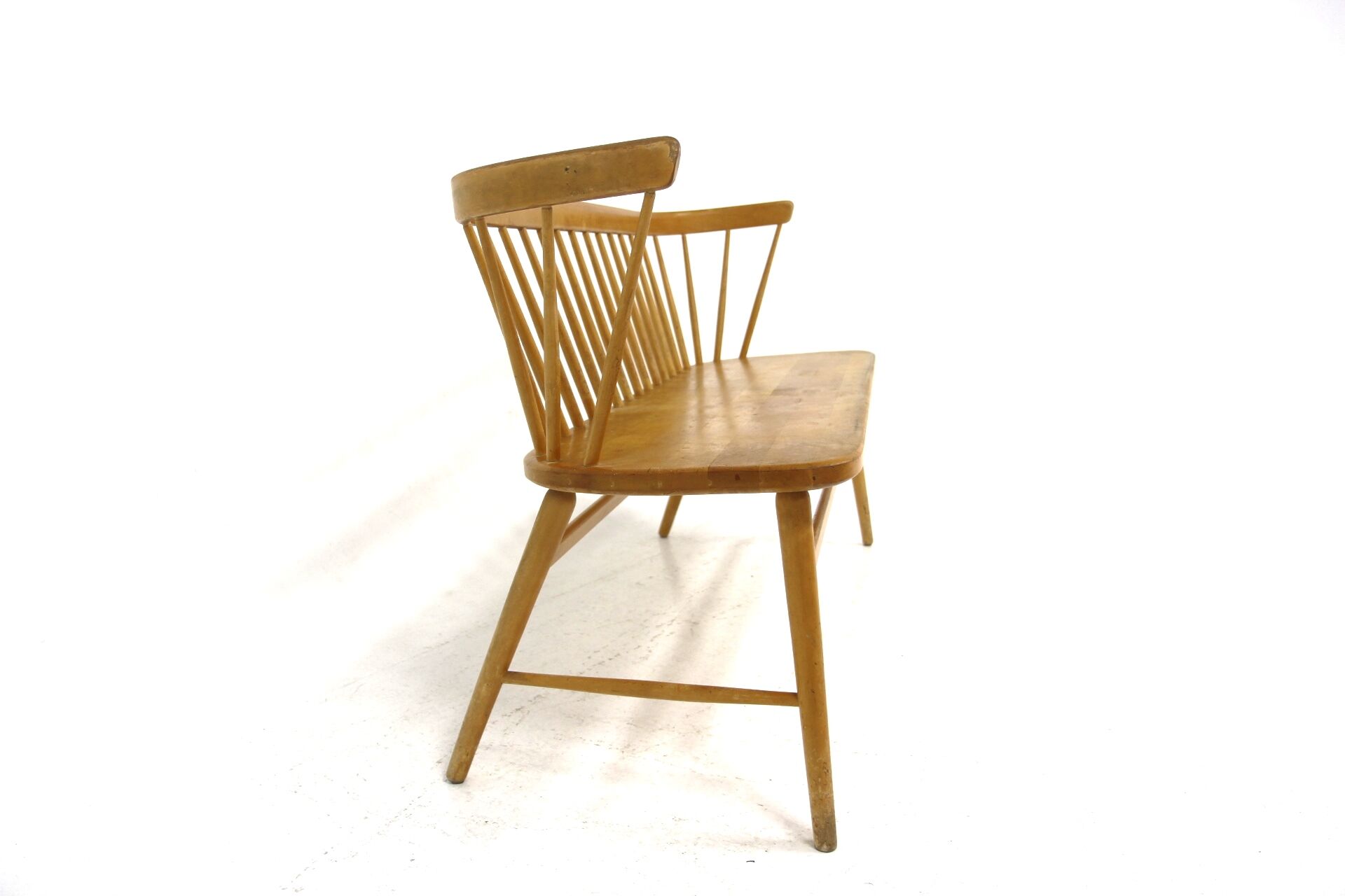 Banc scandinave  "Florida" en hêtre, frères Wigells, Suède, 1950