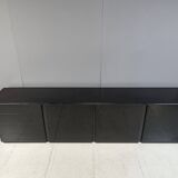 Large vintage black lacquered sideboard, 70s