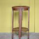 Vintage wooden side table, wooden and marble pedestal table, wooden pedestal, plant stand.