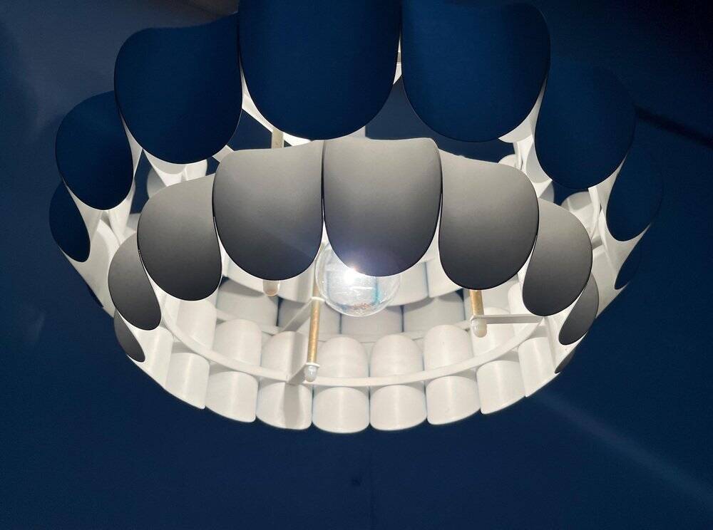 White metal suspension from the mid-century by H. Zender for Temde, 1960s.