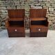 Pair of teak bedside tables
