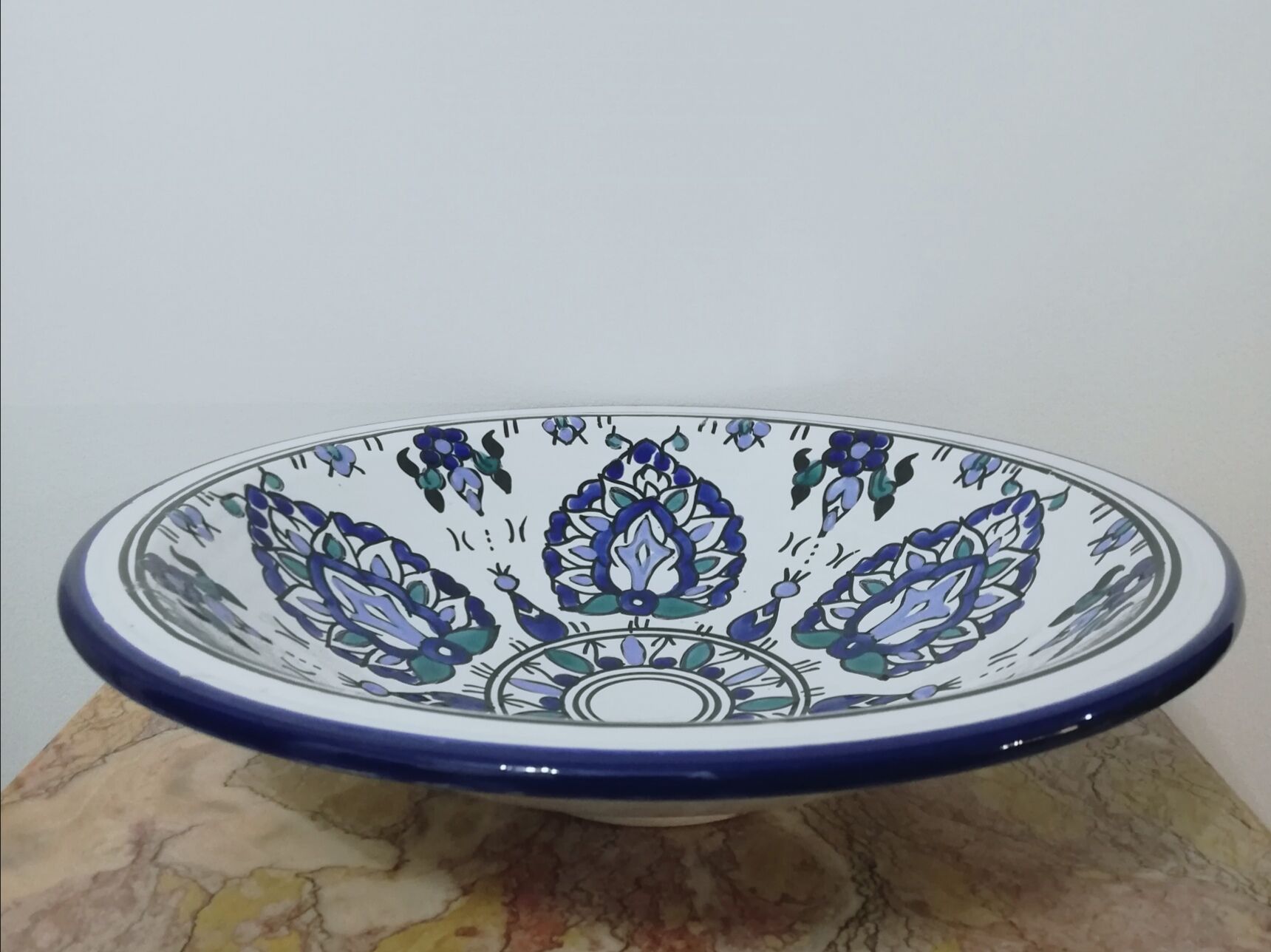 Plat marrakech en terre cuite céramisé diamètre 37cm