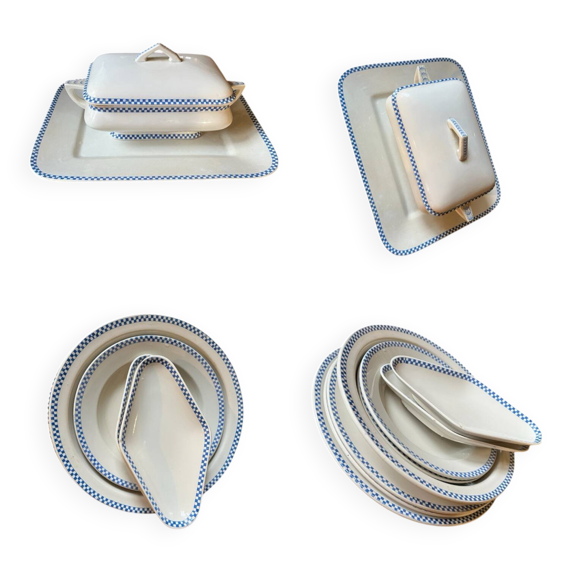 Lustucru Sarreguemines serving platter set