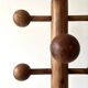 Modernist coat rack on a stand and rotating in solid pine, The Arcs 1970.
