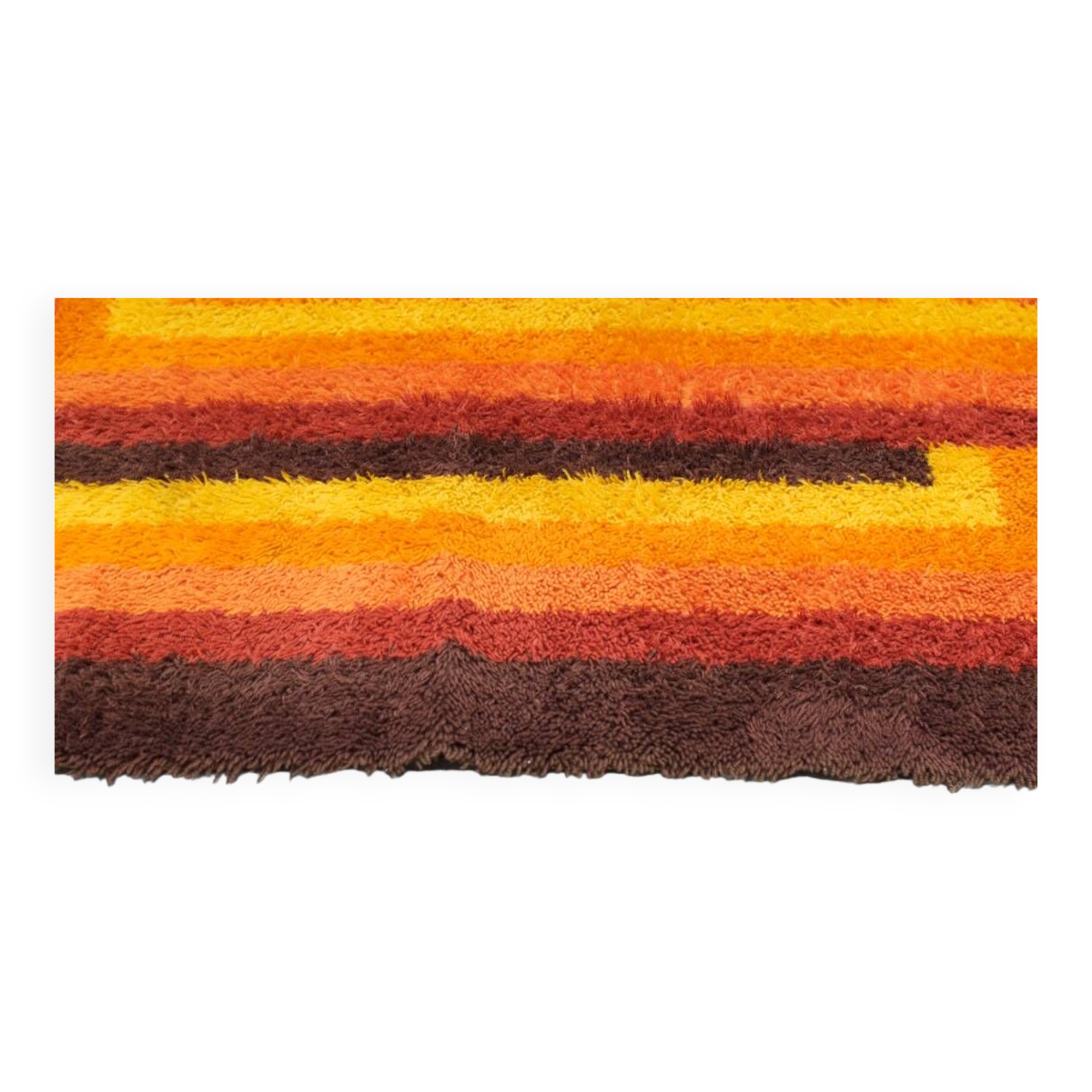 Vintage designer rug 1970 French cubist