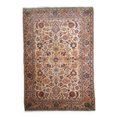 Tapis persan Kashan antique fait main 4,1' x 6,3' (125cm x 192cm) années 1910 - 1B735