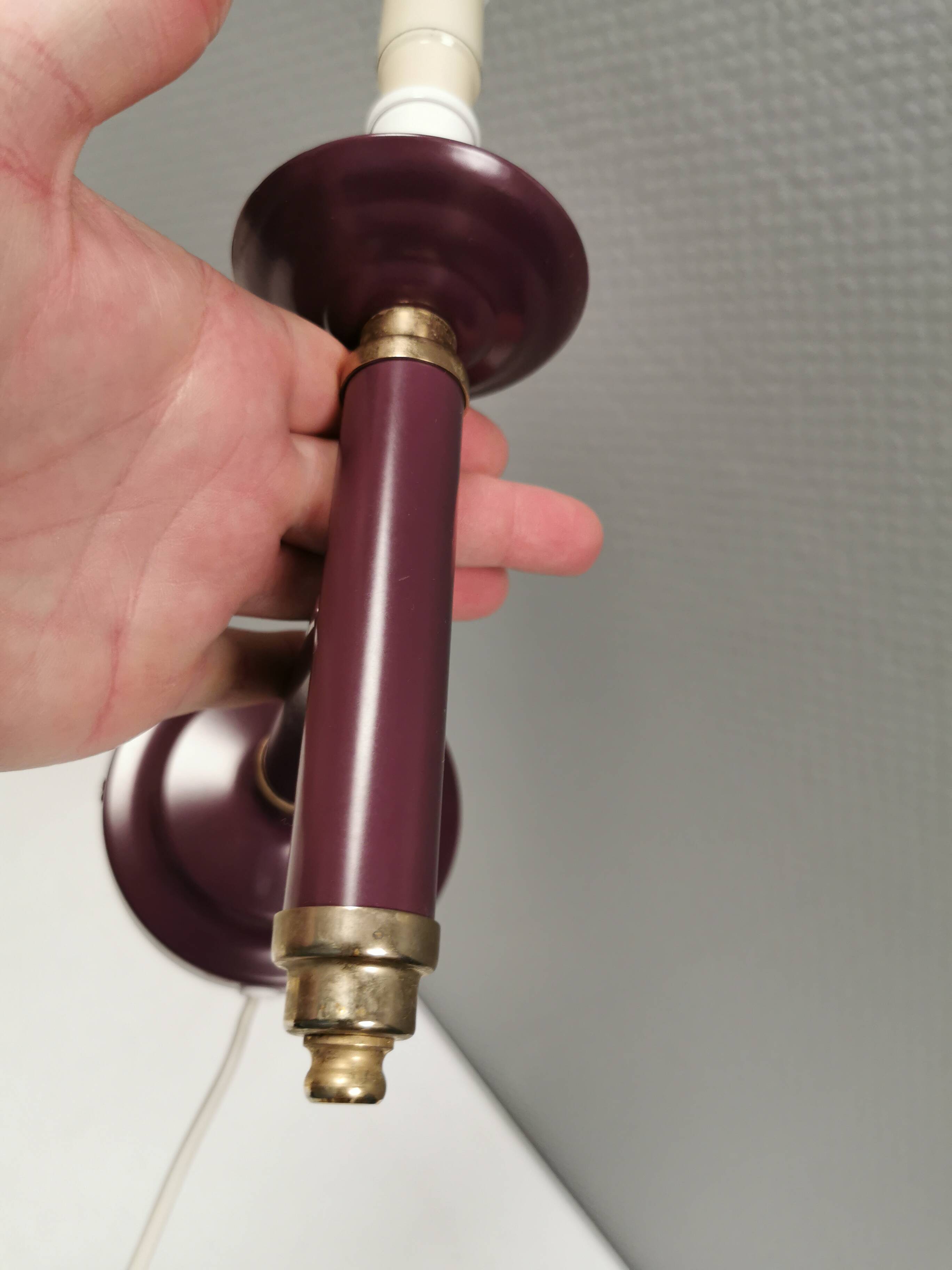Wall lamp from Swedish Belid 1990s, in a beautiful aubergine purple colour.