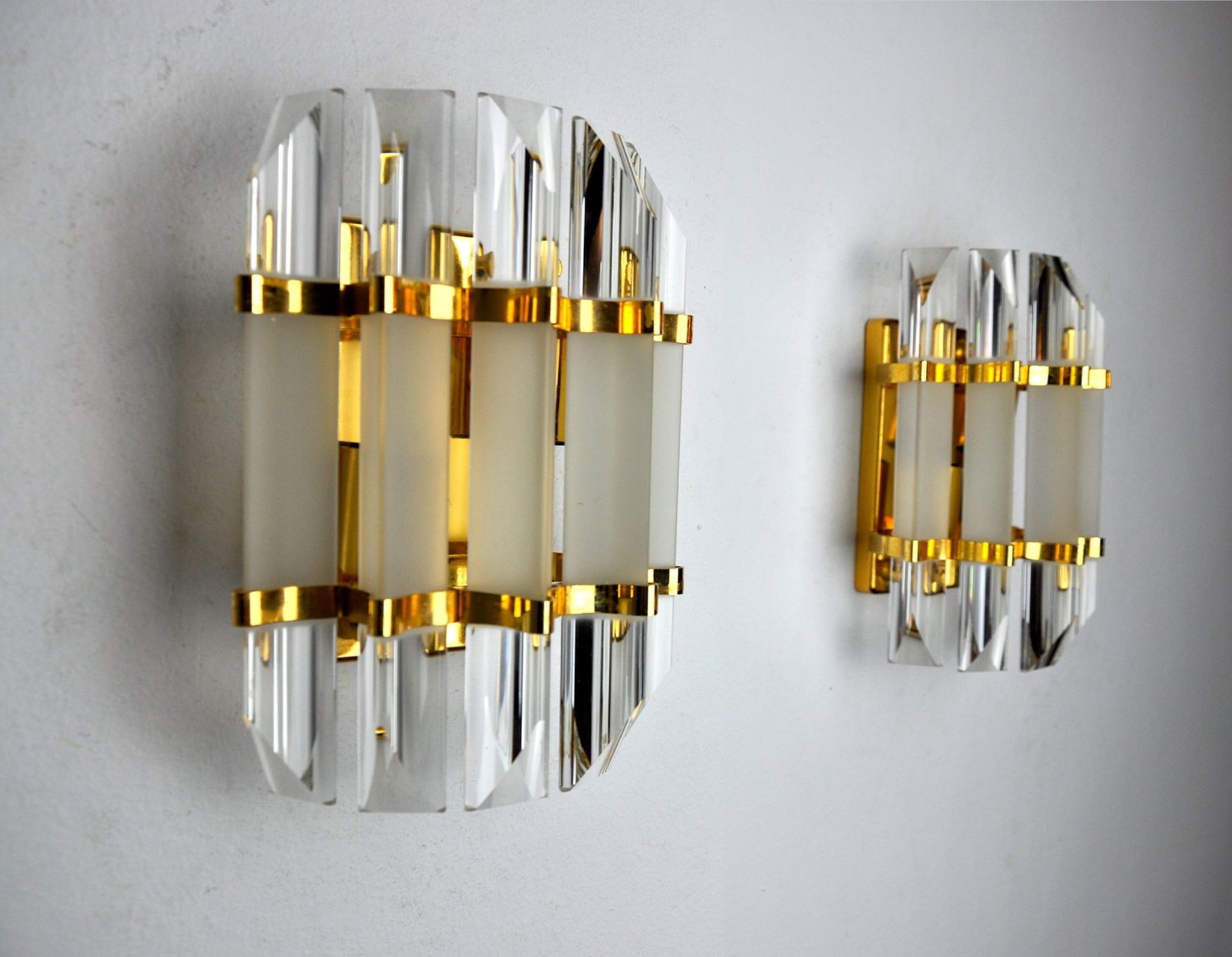 Pair of venini wall lamps, Glass, Italy, 1970