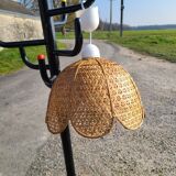 Vintage wicker lampshade with new electricity