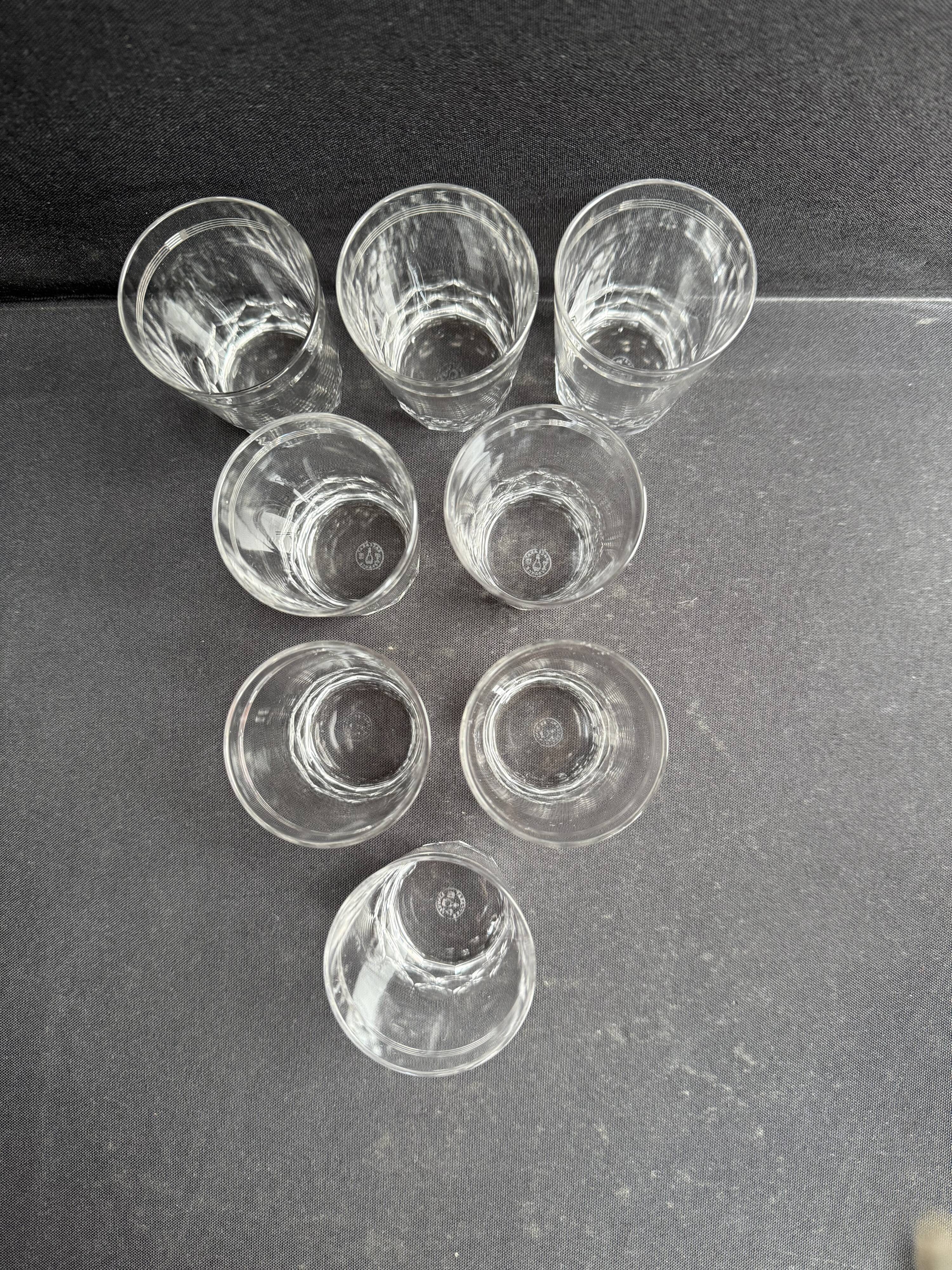 8 Baccarat Chauny tumbler glasses