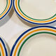 4 striped earthenware plates made in Romania