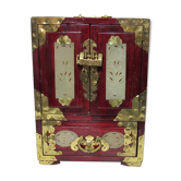 Boite à bijoux en bois orné des plaques de jade chinois