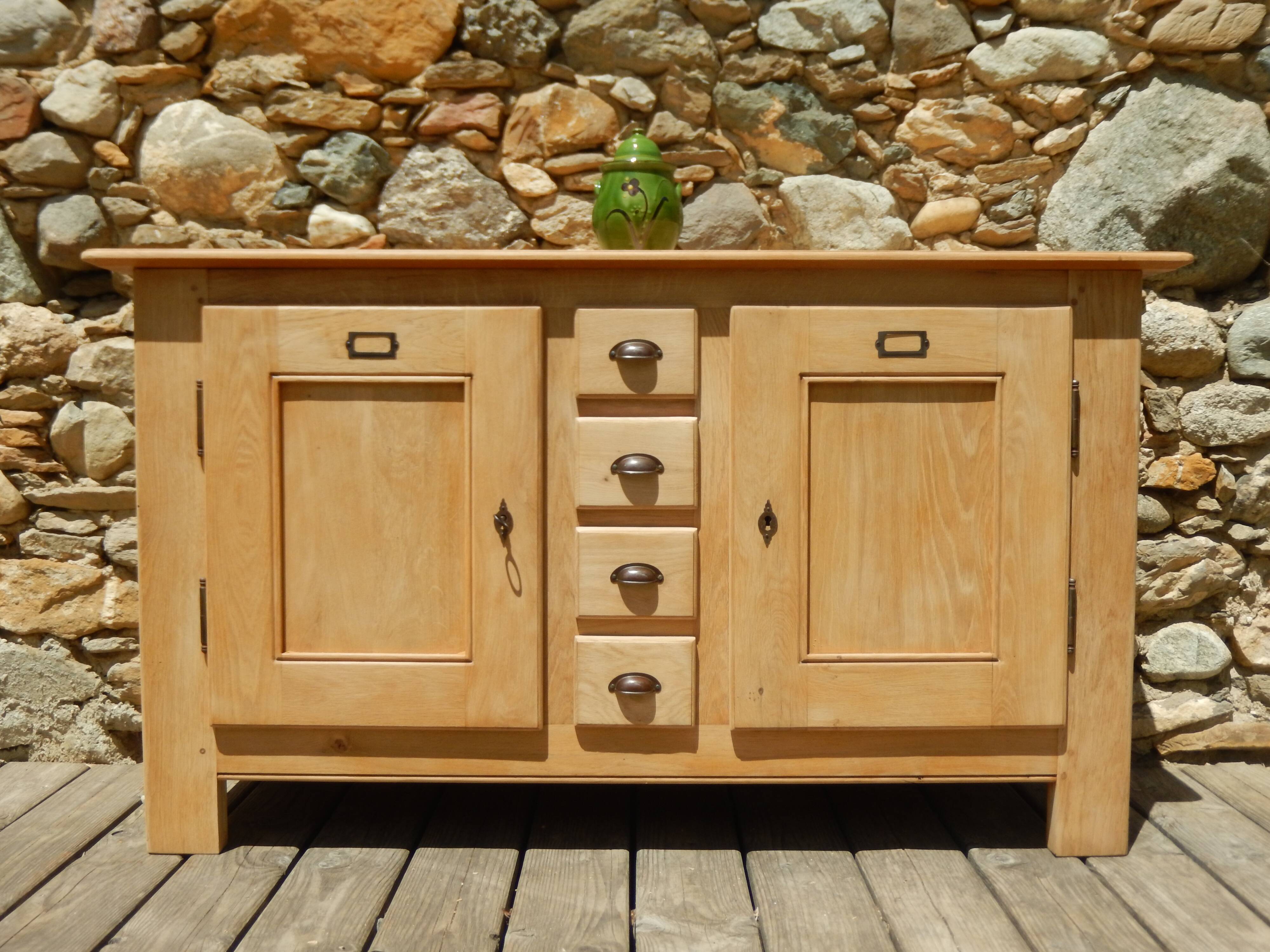 Superb antique low sideboard / side unit / industrial furniture in solid ash.