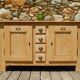 Superb antique low sideboard / side unit / industrial furniture in solid ash.