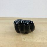Vintage black ceramic hand pocket empty