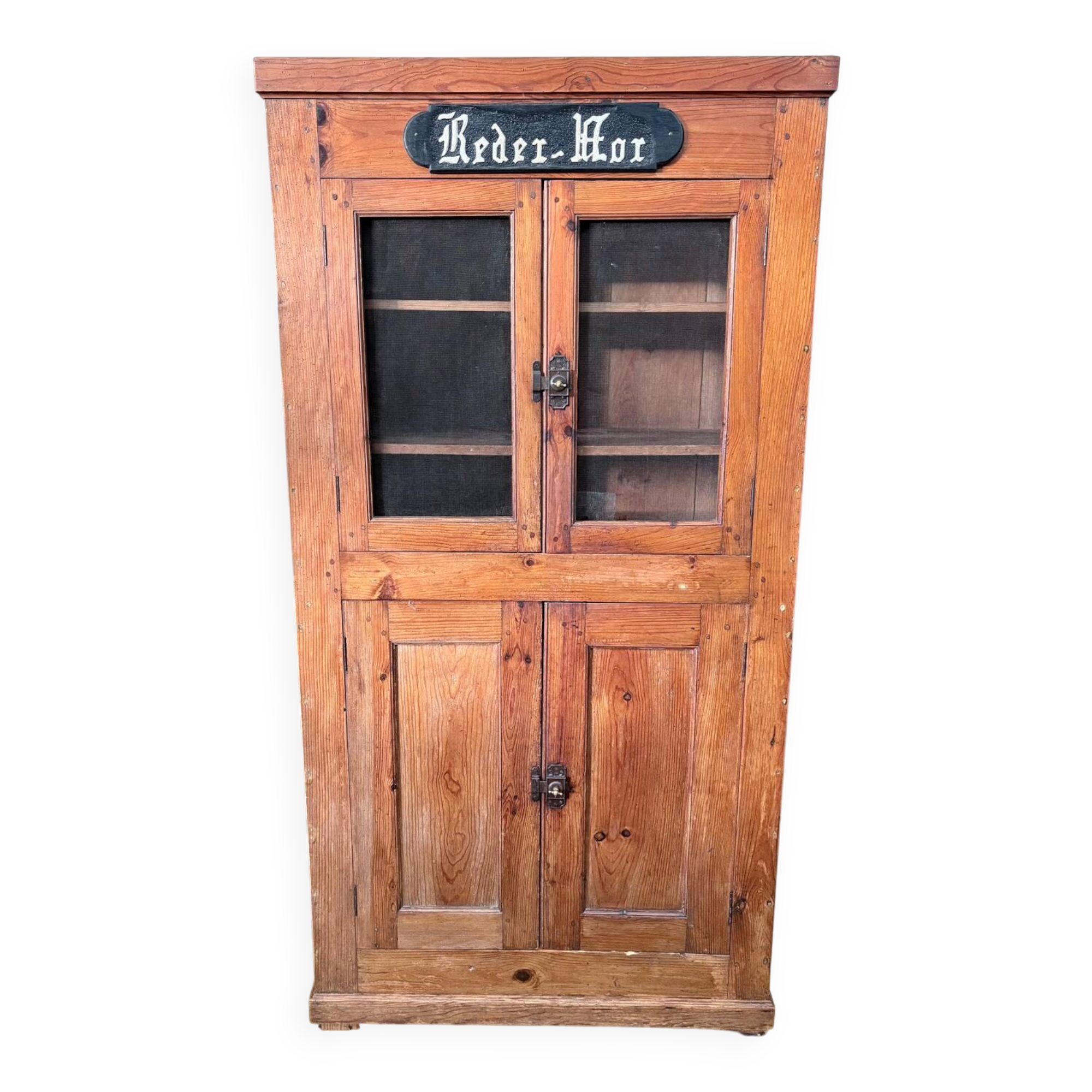 Breton display cabinet in pitch pine
