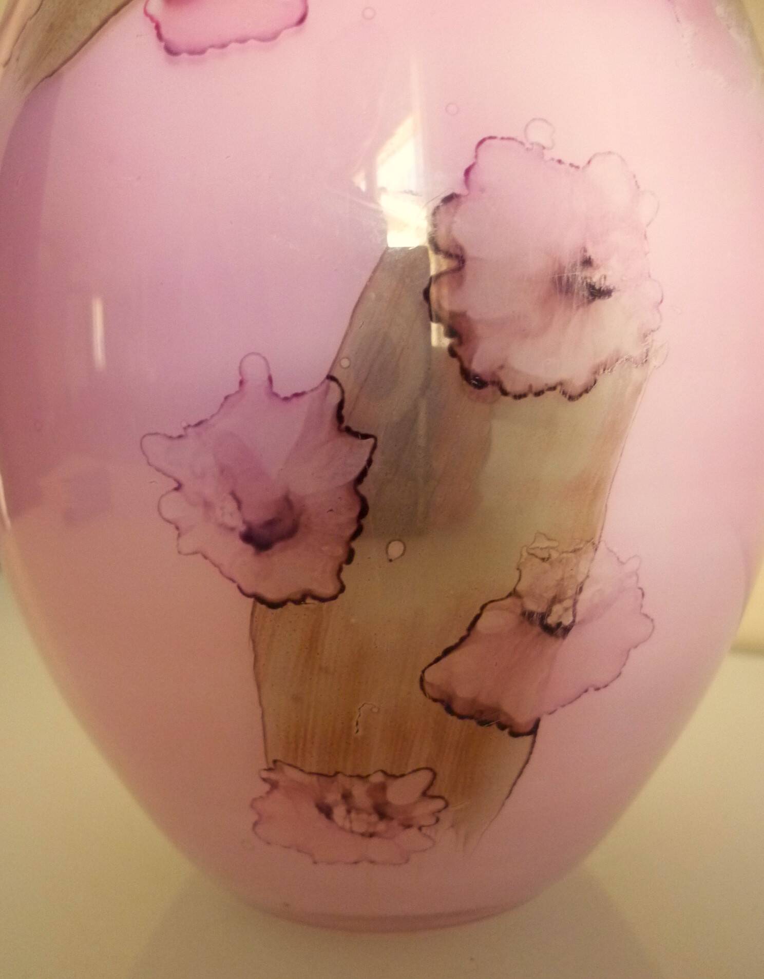 Pink vase, Murano Kristall Mery, blown glass with inclusions