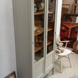 Showcase library aileron feet compass parisian 50 60 shabby patina