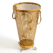 Large Mid-Century Regency umbrella stand made of gilded metal, Italy 1960s
