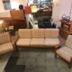 Full living room with 1 3-seater sofa and a pair of armchairs