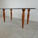 Vintage italian glass and wooden dining table, 1990s