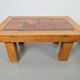 Brutalist Oak Side Table with Terracotta Tiles, 1950s, Set of 2