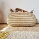 Panier ancien, besace en osier tressé - art populaire