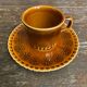 Set of 6 cups and saucers digoin colorado model vintage beige ceramic