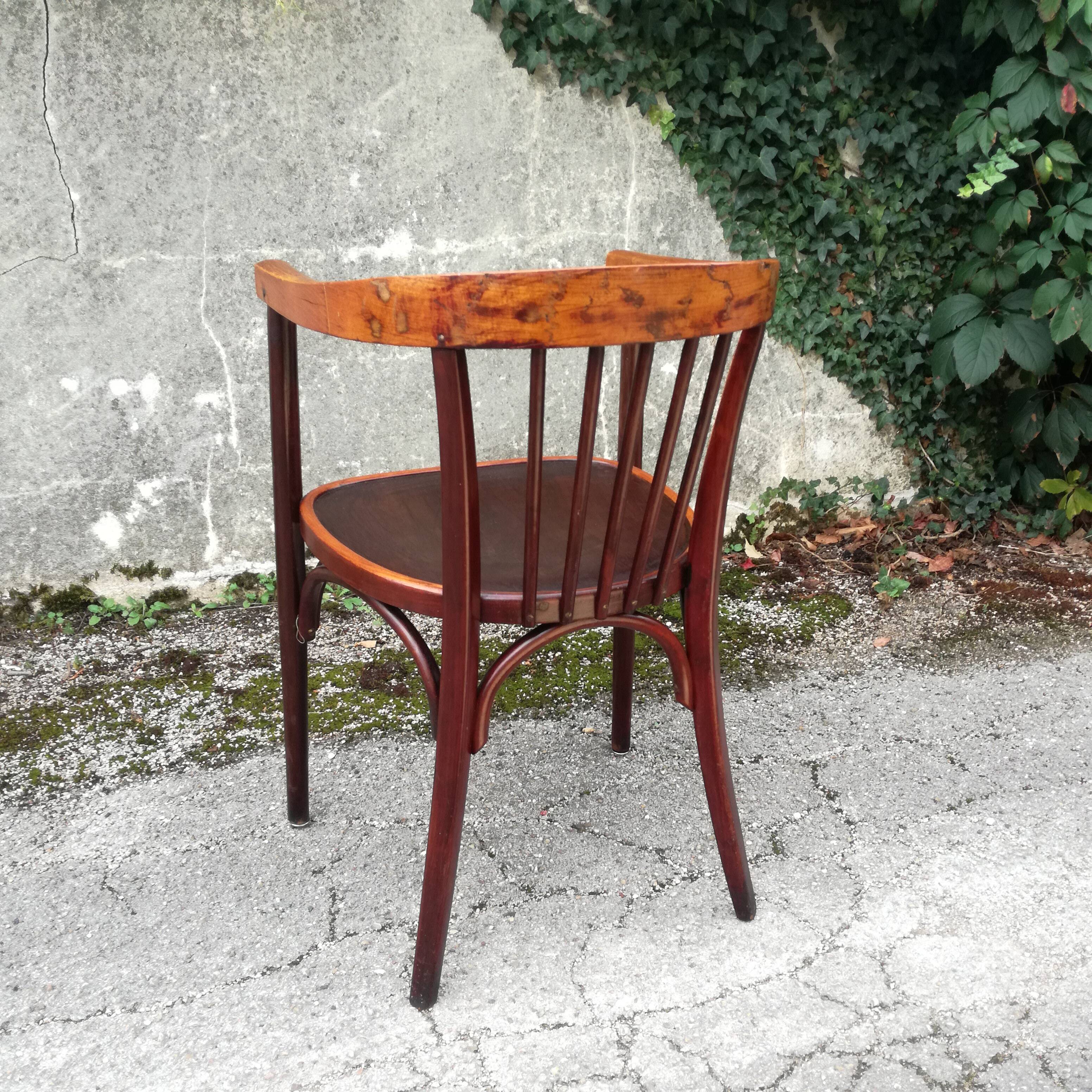 Japy office armchair in curved wood 1940