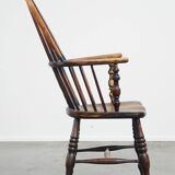 Chaise de salle à manger Windsor à dossier haut, style anglais ancien