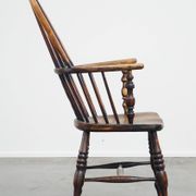 Chaise de salle à manger Windsor à dossier haut, style anglais ancien