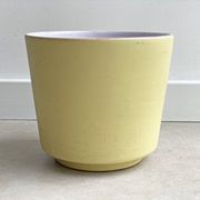 Mid Century pastel yellow ceramic planter / flower pot