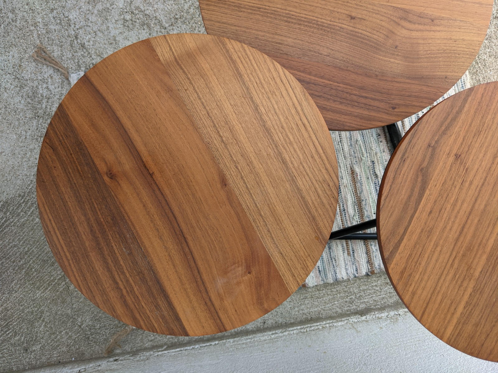 Coffee table 3 walnut trays