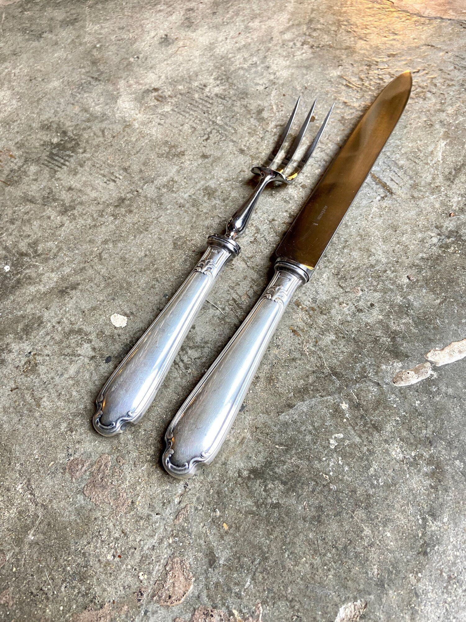 Christofle service cutlery in silver metal