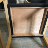 Set of 4 vintage chairs 1980's in beech, thermoformed on the back