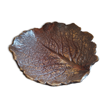 Vide poche feuille en grès