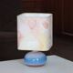 Lampe en céramique abat jour pastel, années 70