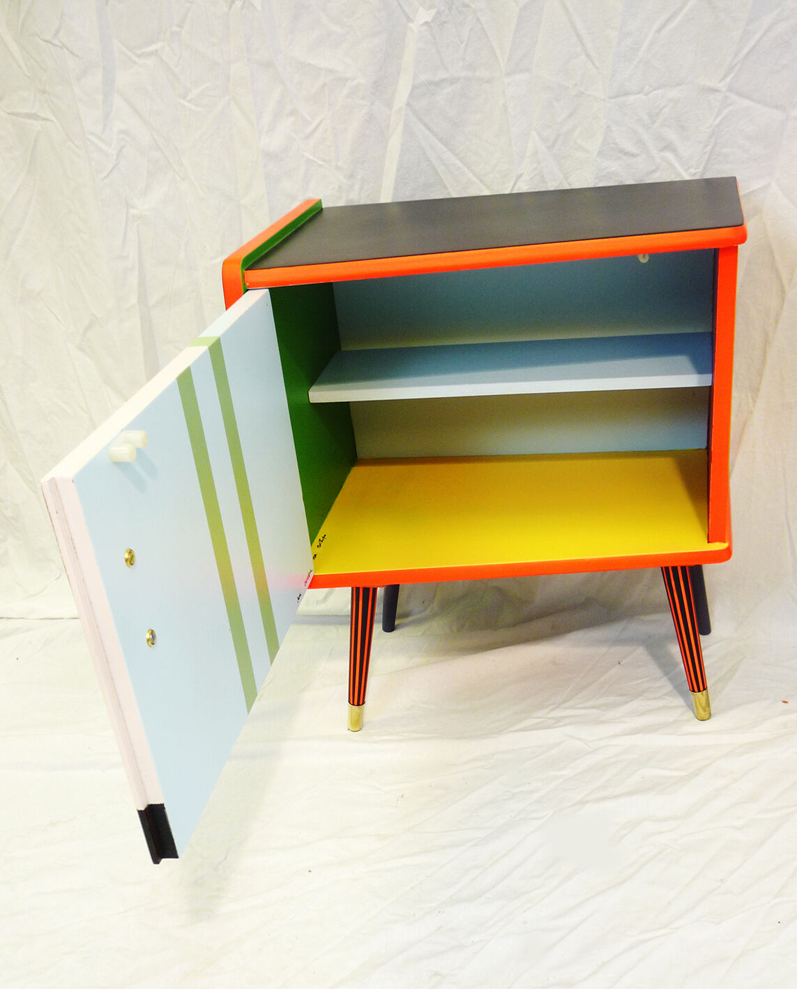 Pair of colorful bedside tables
