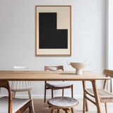 Minimalist abstract painting black sign B03