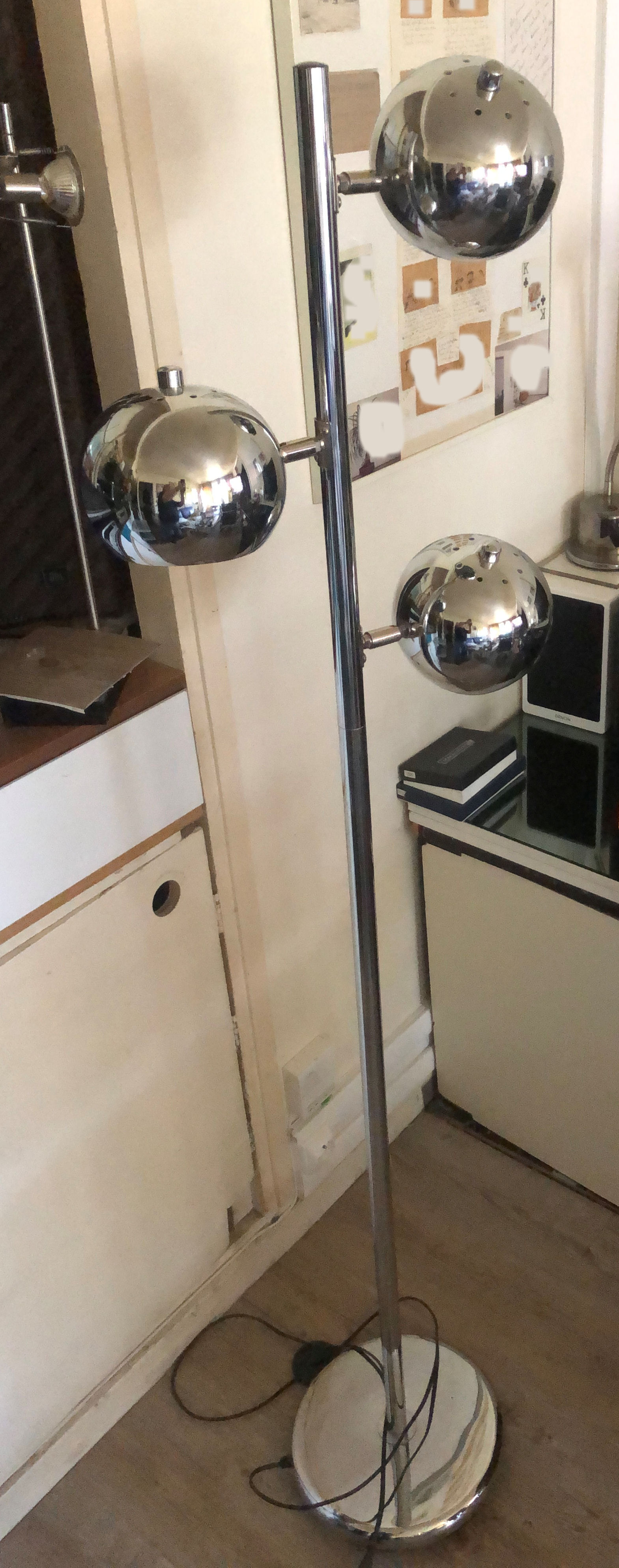 Floor lamp chrome balls "Bullit"
