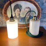 Pair of opaline lamps