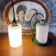 Pair of opaline lamps