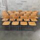 Lot de 22 chaises d'école tchèque " Kovonax" chrome et bois 1950